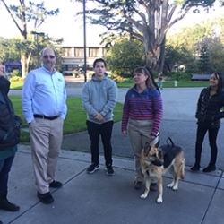 Students with a dog